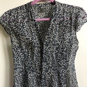 Blue and White Ann Taylor Blouse